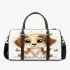 Cute cartoon puppy sits on the ground with its paws spread 3d travel bag