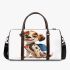 Cute cartoon puppy with a blue backpack 3d travel bag