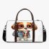 Cute cartoon puppy with big eyes 3d travel bag