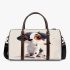 Cute cartoon puppy with big eyes sits on the ground 3d travel bag