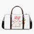 Cute cartoon rabbit holding a carrot in a simple 3d travel bag