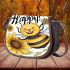 Cute cartoon style bee holding a sunflower 3d saddle bag