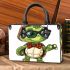 Cute cartoon turtle wearing glasses small handbag