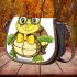 Cute cartoon turtle wearing glasses saddle bag