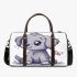 Cute cartoon vector illustration of a puppy sitting 3d travel bag