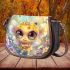 Cute chibi baby bee surrounded flowers and butterflies 3d saddle bag
