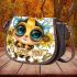 Cute chibi bee with sunflowers and hearts 3d saddle bag