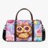 Cute chibi owl with a bow on its head 3d travel bag