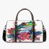 Cute colorful frog with flowers 3d travel bag