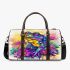 Cute colorful frog with flowers 3d travel bag