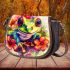 Cute colorful frog with flowers saddle bag