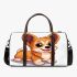 Cute corgi puppy in the style of vector cartoon 3d travel bag