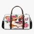 Cute corgi puppy with pink roses in her hair and butterflies 3d travel bag