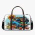 Cute dachshund with glasses and flowers 3d travel bag