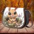 Cute easter bunny with big eyes saddle bag