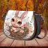 Cute easter bunny with big eyes saddle bag