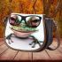 Cute frog wearing glasses on a white background saddle bag