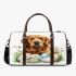 Cute golden retriever with easter eggs 3d travel bag