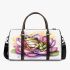 Cute green frog with purple flowers on its back 3d travel bag