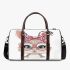 Cute kawaii bunny with pink glasses 3d travel bag