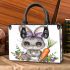 Cute kawaii gray bunny with big eyes small handbag