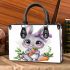 Cute kawaii gray bunny with big eyes small handbag