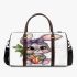 Cute kawaii gray bunny with big eyes 3d travel bag