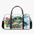 Cute kawaii turtle surrounded by bubbles 3d travel bag