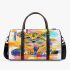 Cute lion cub in the style of abstract art on watercolor paper 3d travel bag