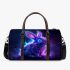 Cute neon blue and purple rabbit with glowing eyes 3d travel bag