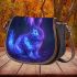 Cute neon bunny with glowing blue and purple fur saddle bag