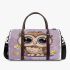 Cute owl cartoon surrounded in the style of stars and flowers 3d travel bag