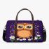 Cute owl cartoon with big eyes and yellow stars on its head 3d travel bag