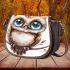 Cute owl clipart with big eyes saddle bag