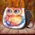 Cute owl clipart with big eyes saddle bag