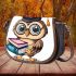 Cute owl wearing glasses and a graduation hat saddle bag