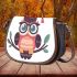 Cute owl wearing glasses and a graduation hat saddle bag