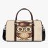 Cute owl wearing glasses and a graduation hat in a simple 3d travel bag