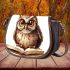 Cute owl wearing glasses reading books saddle bag