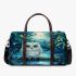 Cute owl with big blue eyes perched 3d travel bag