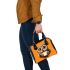 Cute owl with big eyes holding a white coffee cup shoulder handbag