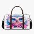 Cute owl with big eyes pink and blue gradient colors 3d travel bag