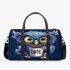 Cute owl with big yellow eyes holding a coffee cup 3d travel bag