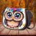 Cute owl with flowers on its head saddle bag