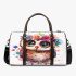 Cute owl with flowers on its head 3d travel bag