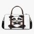 Cute panda bear making a heart with 3d travel bag