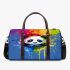Cute panda in the style of rainbow paint splash 3d travel bag