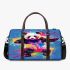 Cute panda in the style of rainbow paint splash 3d travel bag