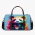 Cute panda in the style of rainbow paint splash 3d travel bag