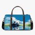 Cute panda is playing in the water 3d travel bag